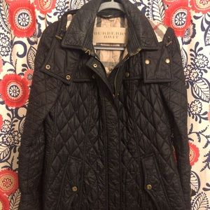 Black Quilted Burberry Trench Coat